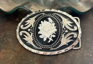 Western Rose Belt Buckle