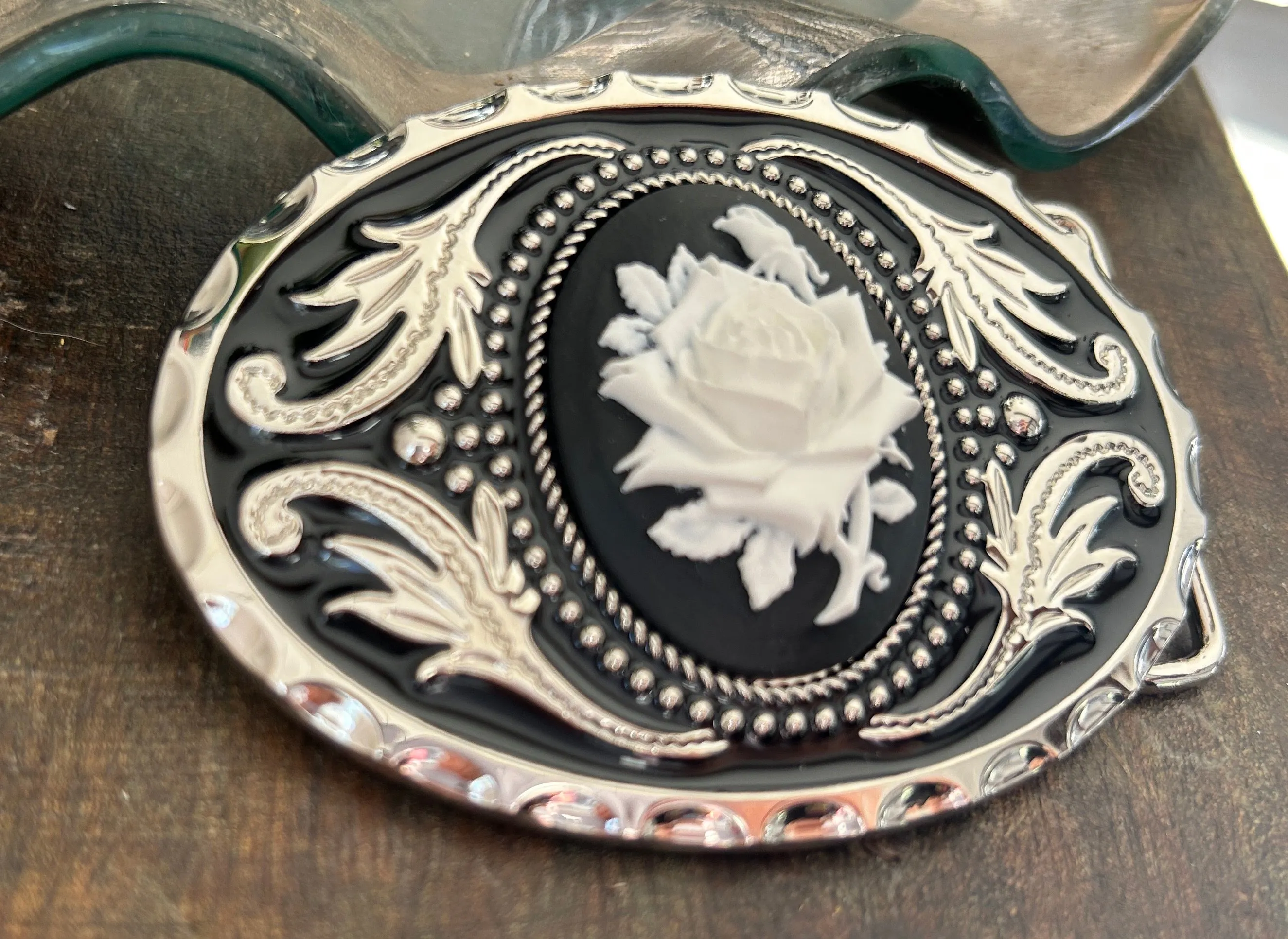 Western Rose Belt Buckle