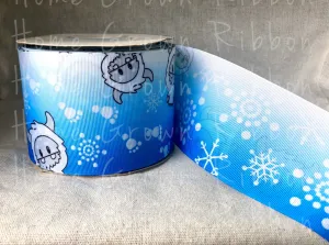Yeti Snowflakes USDR Double Sided Ribbon 1.5 Inch - 3 Inch